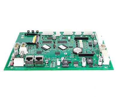 Un PCBA (Assemblage de Carte de Circuit Imprimé) à six couches avec des composants SMD (Dispositif de Montage en Surface) et THT (Technologie de Trou traversant). Deux processeurs sont montés en utilisant la technique BGA (Grille de billes). La carte électronique est tropicalisée pour offrir une protection contre l'humidité et la corrosion dans les environnements humides.