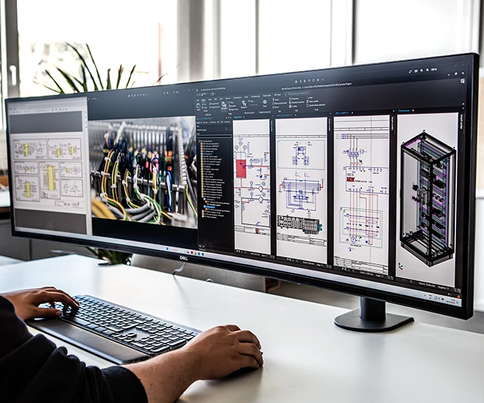 Image d'un écran avec des schémas de câblages